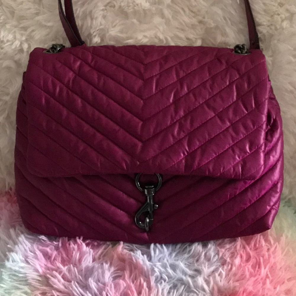 Rebecca Minkoff Quilted Shoulder Bag in Magenta